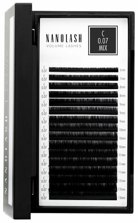 Zestaw sztuczne rzęsy Nanolash VOLUME LASHES Doczepy 6-13 mm