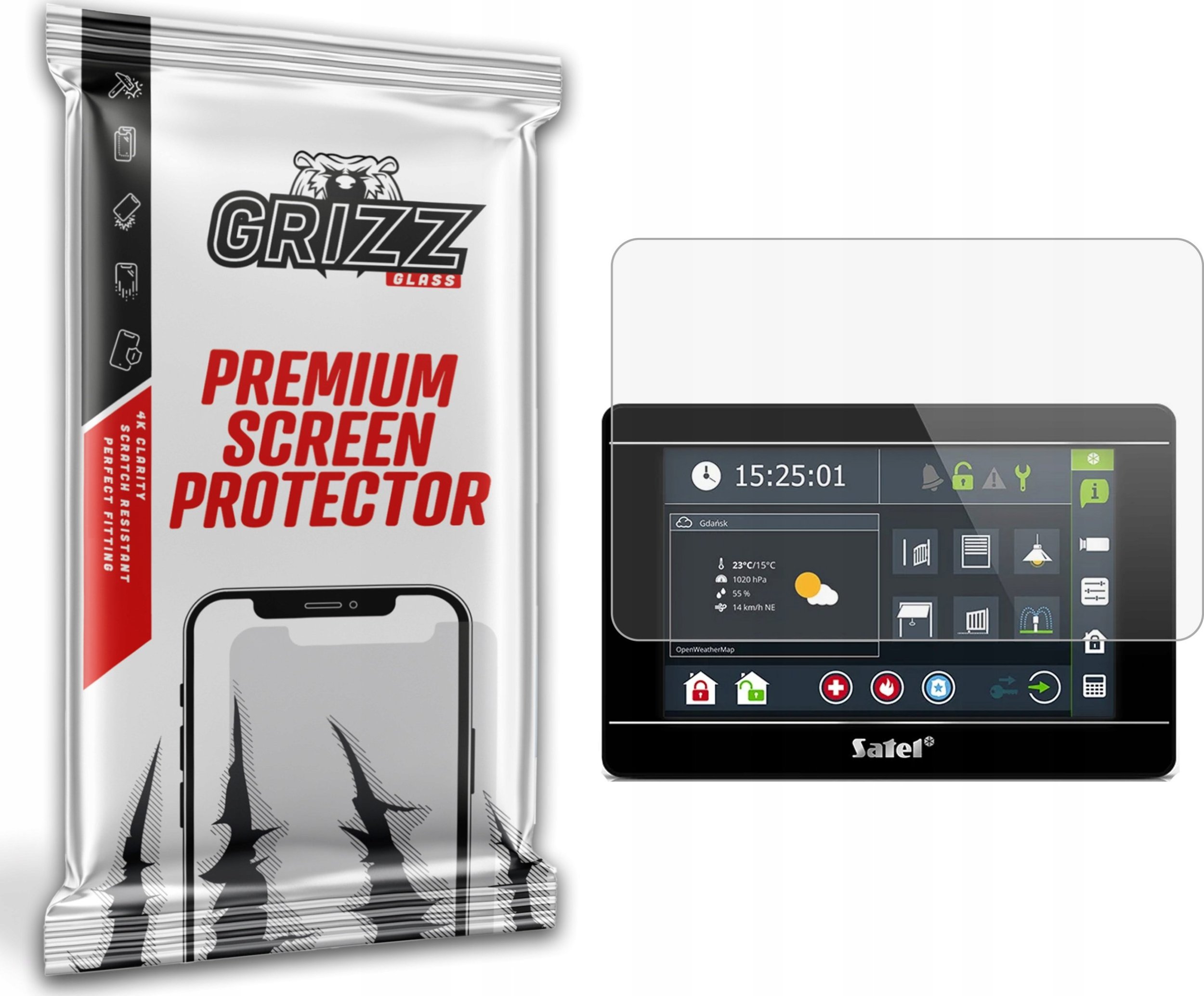 GrizzGlass Folia matowa GrizzGlass PaperScreen do manipulatora alarmowego Satel INT-TSI-B