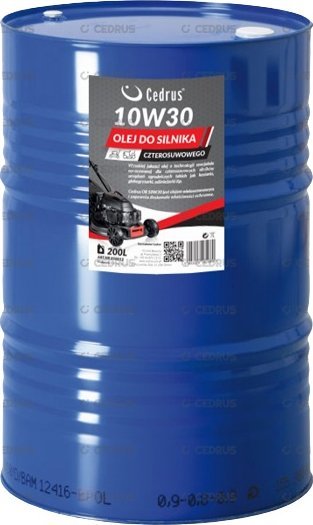 Cedrus OLEJ SILNIKOWY CEDRUS 10W-30 BECZKA 200L DO SILNIKA KOSIAREK TRAKTORKÓW AGREGATÓW GLEBOGRYZAREK ZAMIATAREK NAC,OLEO-MAC,STIHL,B&S Briggs & Stra