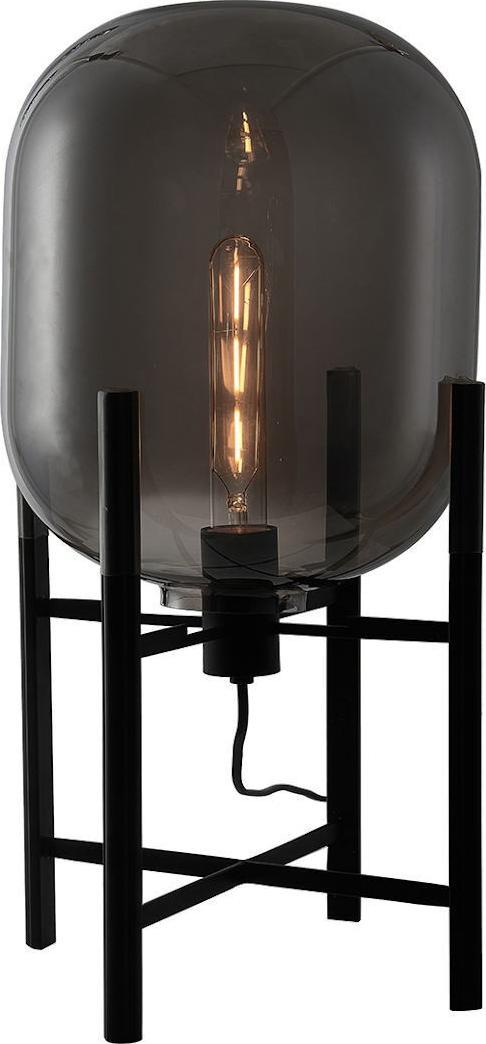 Lampa stołowa Italux Szklana LAMPA stołowa MAVERSA FL-82321-1A-S Italux loft biurkowa przydymiona