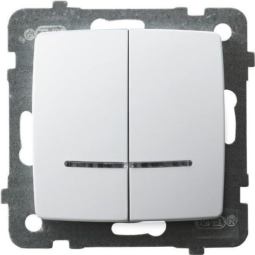 Ospel Łącznik świecznikowy Karo podwójny z podświetleniem biały (ŁP-2SS/m/00)