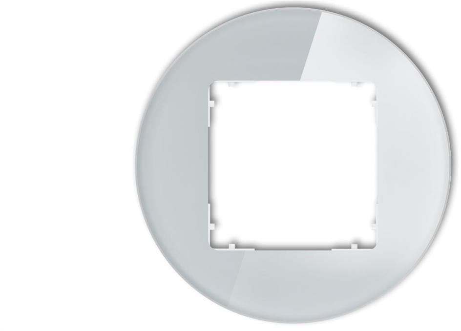 ICON Ramka uniwersalna pojedyncza okrągła - efekt szkła (ramka: szara spód: biały) 15-0-IRSO-1