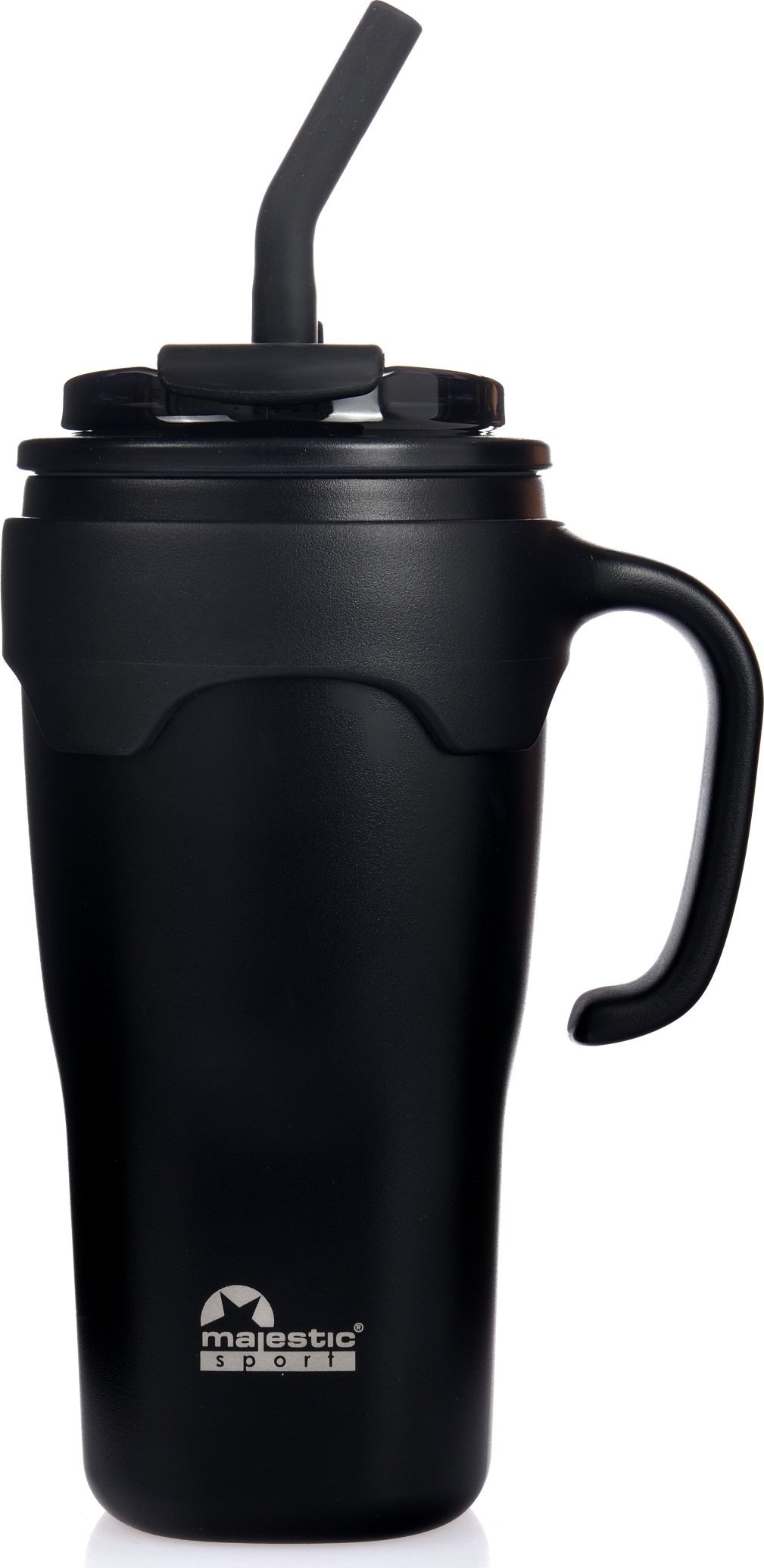 Kubek termiczny ze słomką Majestic Sport Jelly 650 ml czarny
