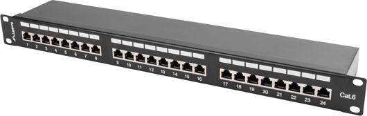 Lanberg Patch panel 1U 19" 24x RJ-45 Kat.6 Czarny (PPS6-1024-B)