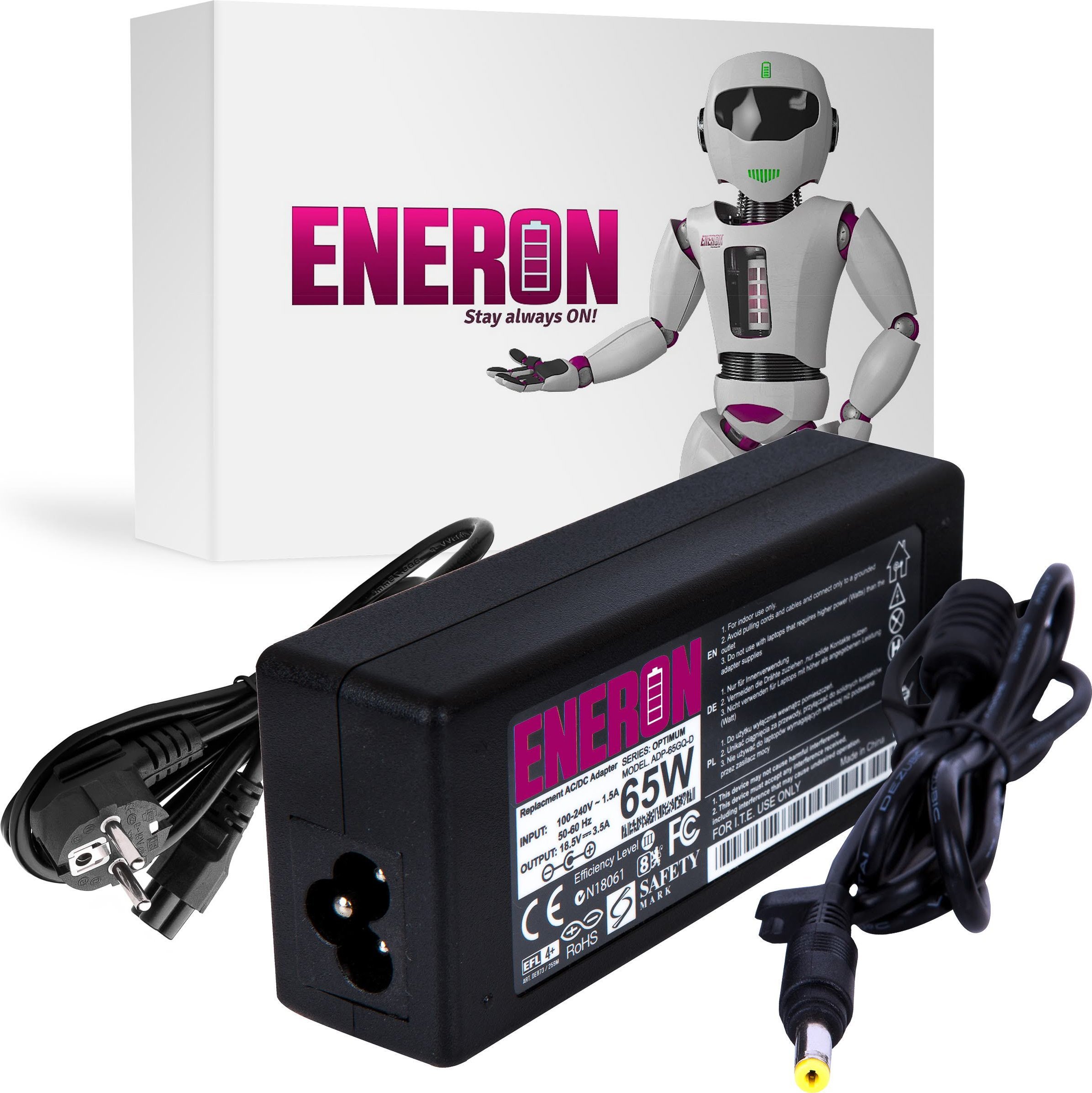 Zasilacz do laptopa Eneron 65 W, 1.7 mm, 3.5 A, 18.5 V