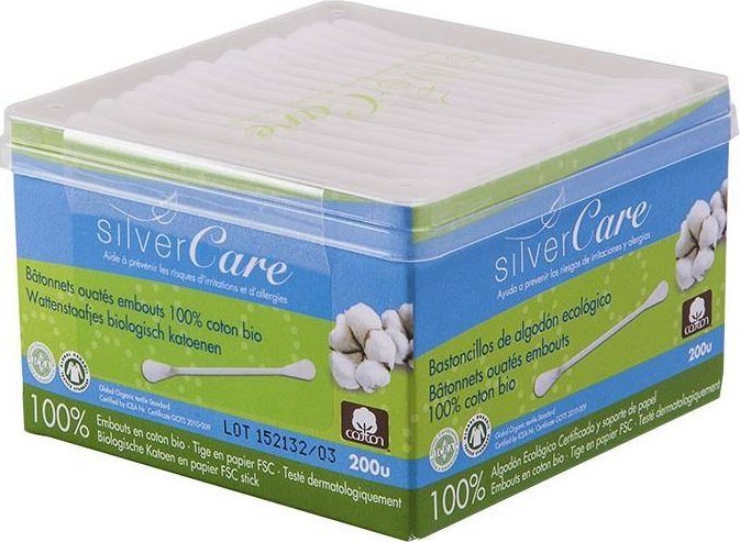 Masmi Silver Care patyczki higieniczne do uszu z bawełny organicznej 200szt