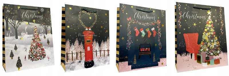 Torebka ozdobna prezentowa JP 2024-1XXL 50x72x18 cm mix cena za 1 szt