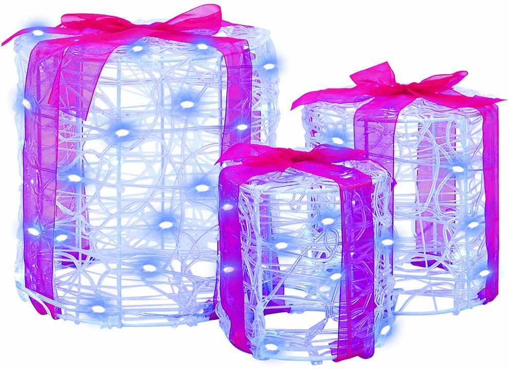 vidaXL Dekoracja Pudełka Prezentowego 3 pcs Niebieski 20 x 20 x 21 cm