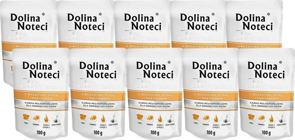 Dolina Noteci Dolina Noteci PREMIUM dla psów małych ras z bażantem dynią i makaronem 10x100g
