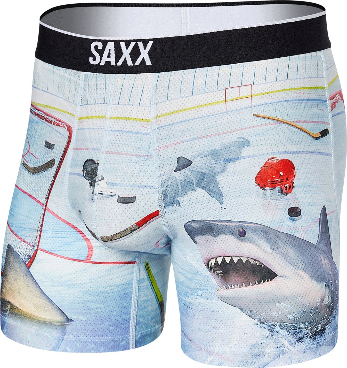 SAXX Bokserki męskie sportowe SAXX VOLT Boxer Brief - Hokej - błękitny S