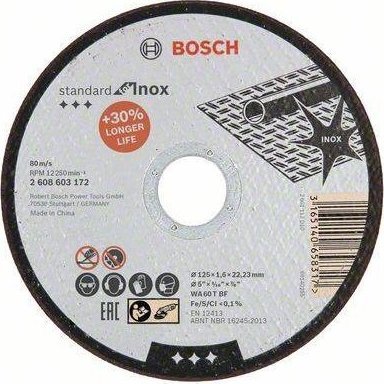 Bosch BOSCH TARCZA MET.125mm x 1,6mm x 22mm STANDARD FOR INOX