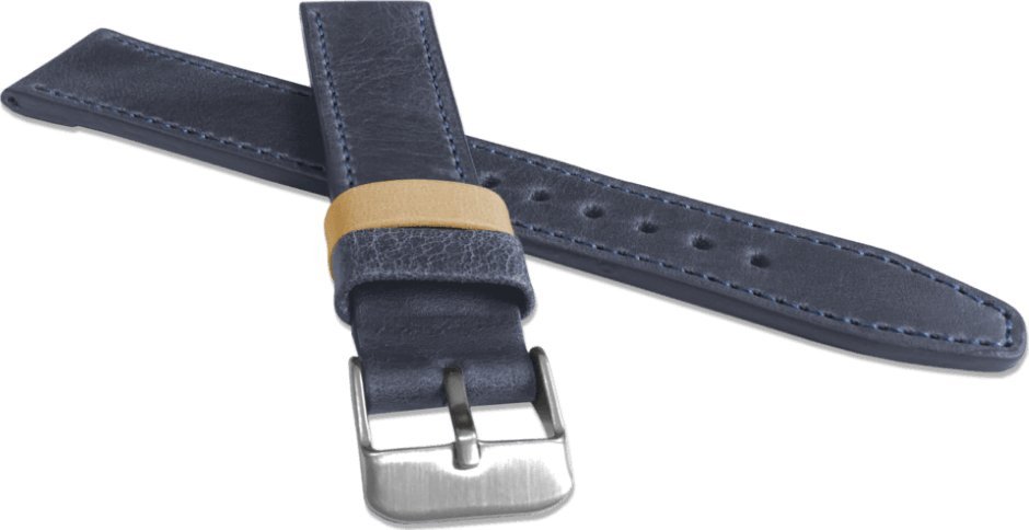 Lavvu LAVVU Granatowy szyty pasek TAILOR z luksusowej skóry Top Grain - 18