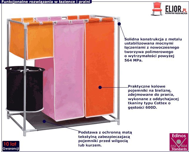 Kosz na pranie Elior Sortownik z koszem na pranie - Somer 2X
