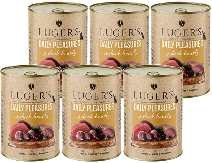 Karma mokra dla kota Luger's Daily Pleasures z sercami z kaczki zestaw 6 x 400 g