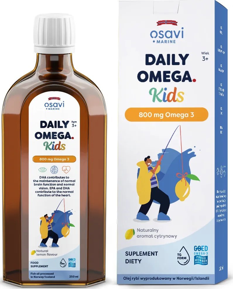 Osavi Osavi - Daily Omega Kids, 800mg Omega 3, Cytryna, 250 ml
