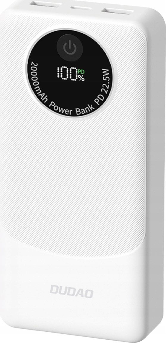 Powerbank Dudao K12Pro 22,5W PD 20000mAh USB-A, USB-C - biały