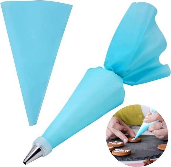 Springos Rękaw cukierniczy silikonowy do dekoracji ciast niebieski UNIWERSALNY