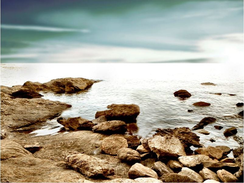 DecoNest Fototapeta - Skalista plaża - 350X270