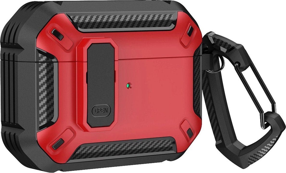 Hurtel Armour Airpods Case with hook - AirPods 4 red