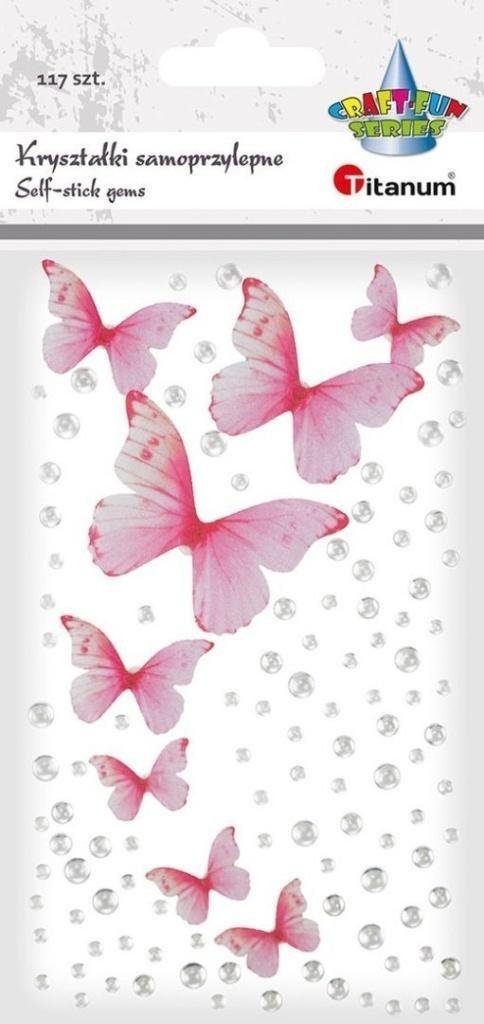 Kryształki samoprzylepne Motyle i perełki 117szt EDUKAMP
