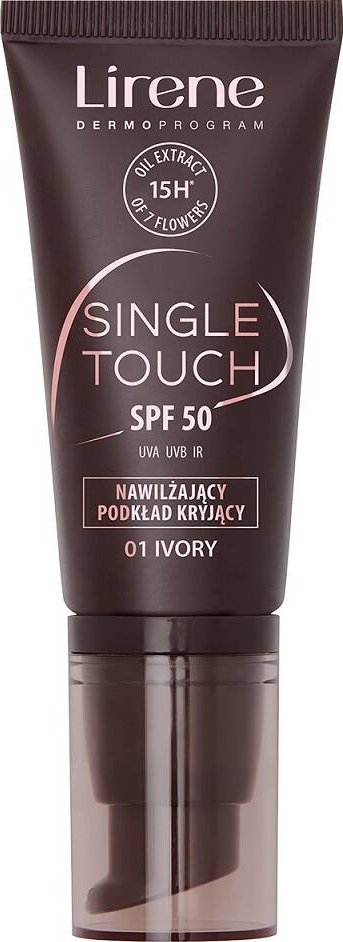 Lirene Single Touch SPF50 Nawilżający podkład kryjący 01 Ivory, 30 ml
