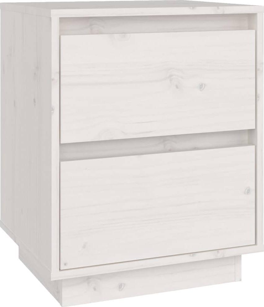 vidaXL vidaXL Szafka nocna, biała, 40 x 35 x 50 cm, lite drewno sosnowe