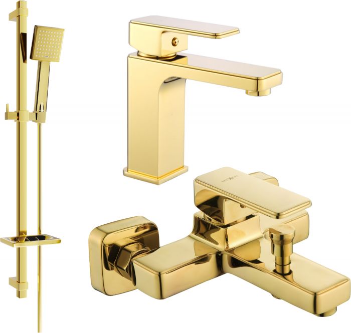 Mexen Mexen Cetus DQ45 zestaw wannowy, złoty - 744303DQ45-50