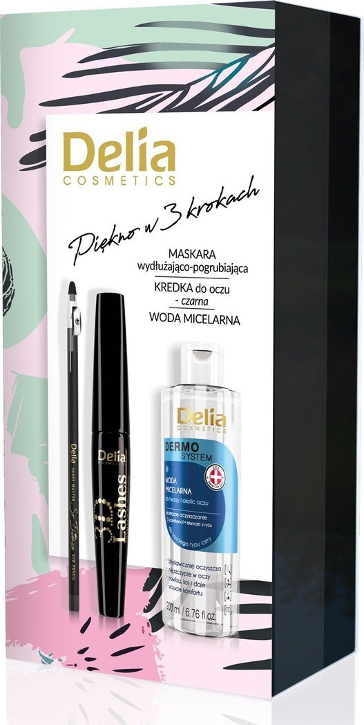 Delia Zestaw kosmetyków do oczu Woda micelarna + Mascara + Kredka