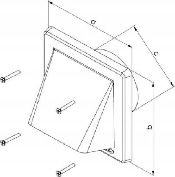 airRoxy Kratka zewnętrzna z okapem pcv 100