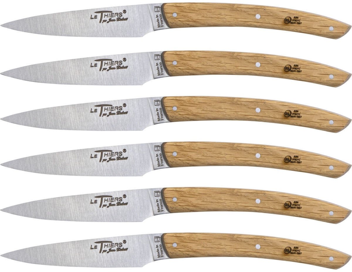 Laguiole Tradition Jean Dubost Laguiole 6 pcs. Knife Set, Oak Wood