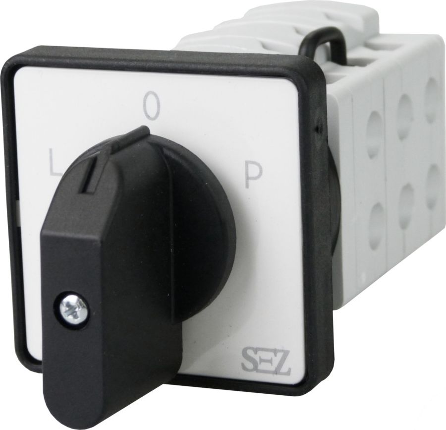 SEZ Krompachy Łącznik krzywkowy L-0-P 500V 16A 3 fazowy z dźwignią oraz szyldem S16 JD 9151 C6
