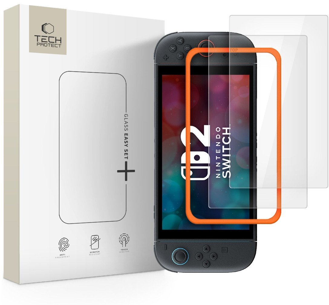 SZKŁO HARTOWANE TECH-PROTECT EASY SET+ 2-PACK NINTENDO SWITCH 2 CLEAR