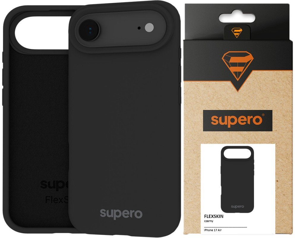 Etui silikonowe Supero FlexSkin do iPhone 17 Air, czarne