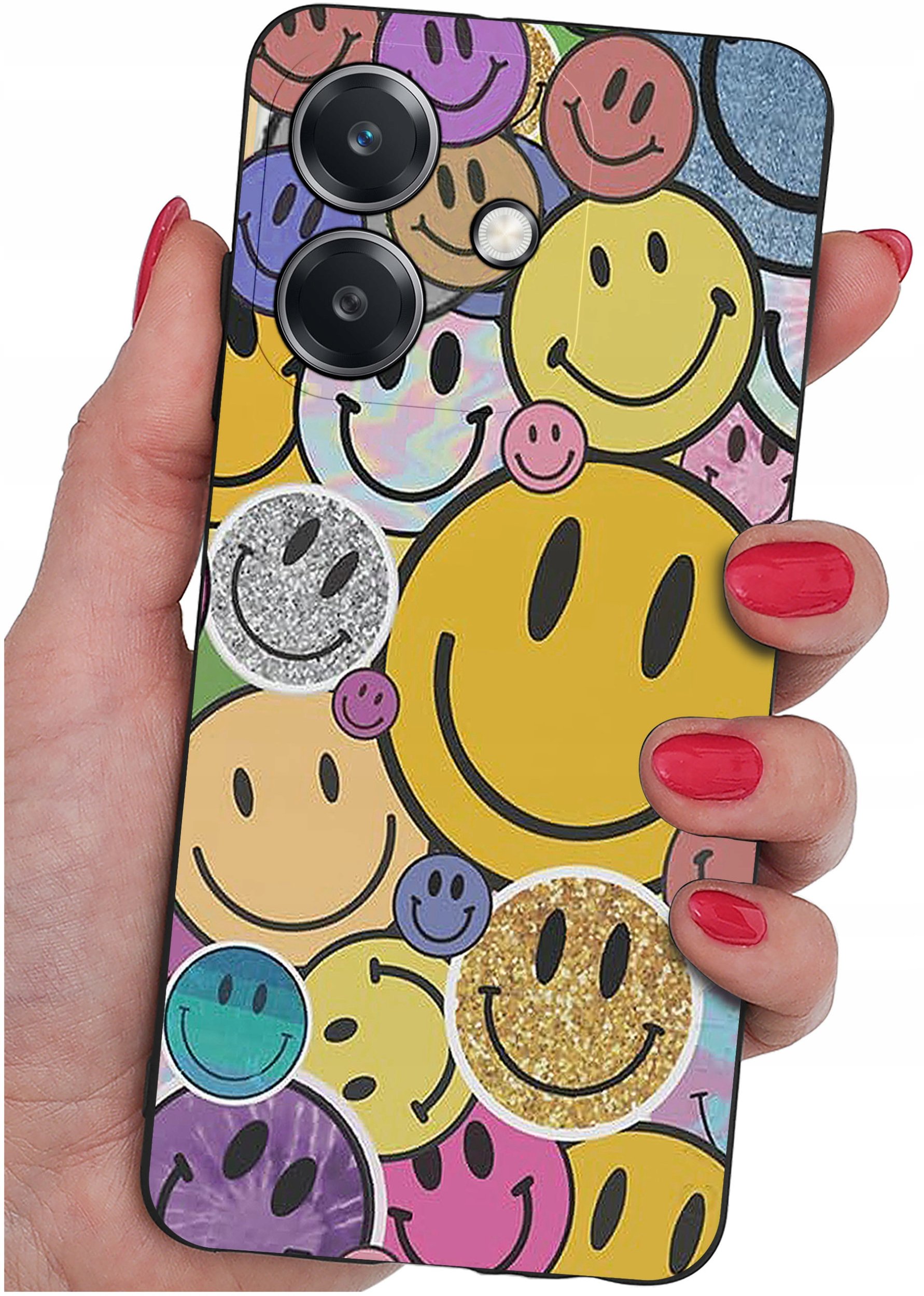 Etui do Oppo A40 | A40M | WZORY | SILIKONOWE MATT SZKŁO 9H