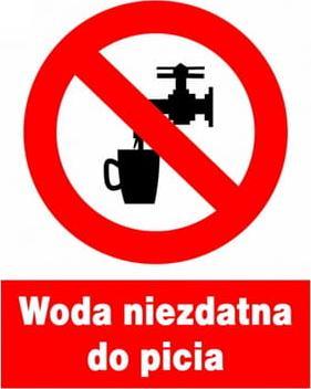 Mój dom Zzo-7 Znak Zakazu Bhp Woda Niezdatna Do Picia