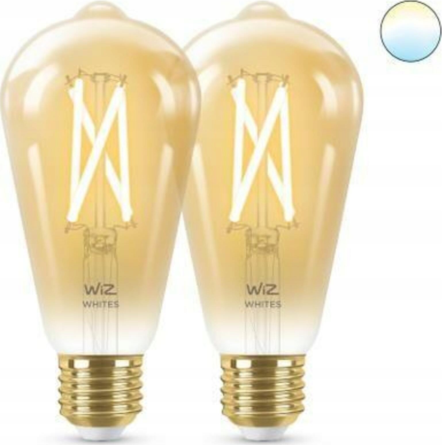 WiZ WiZ,ST64 Edison,7W,2000-5000,ST64,E27,2 pcs lightsource
