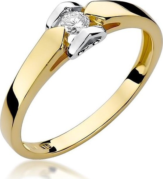 Best Diamonds złoty pierścionek z brylantem 0.09ct 22
