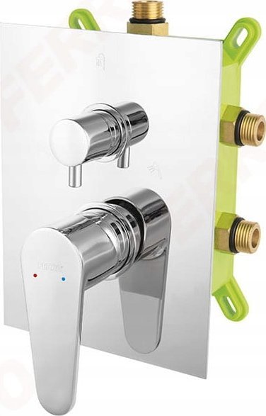 Ferro ALGEO SQUARE BOX bateria podtynkowa natryskowa 2-funkcyjna, chrom