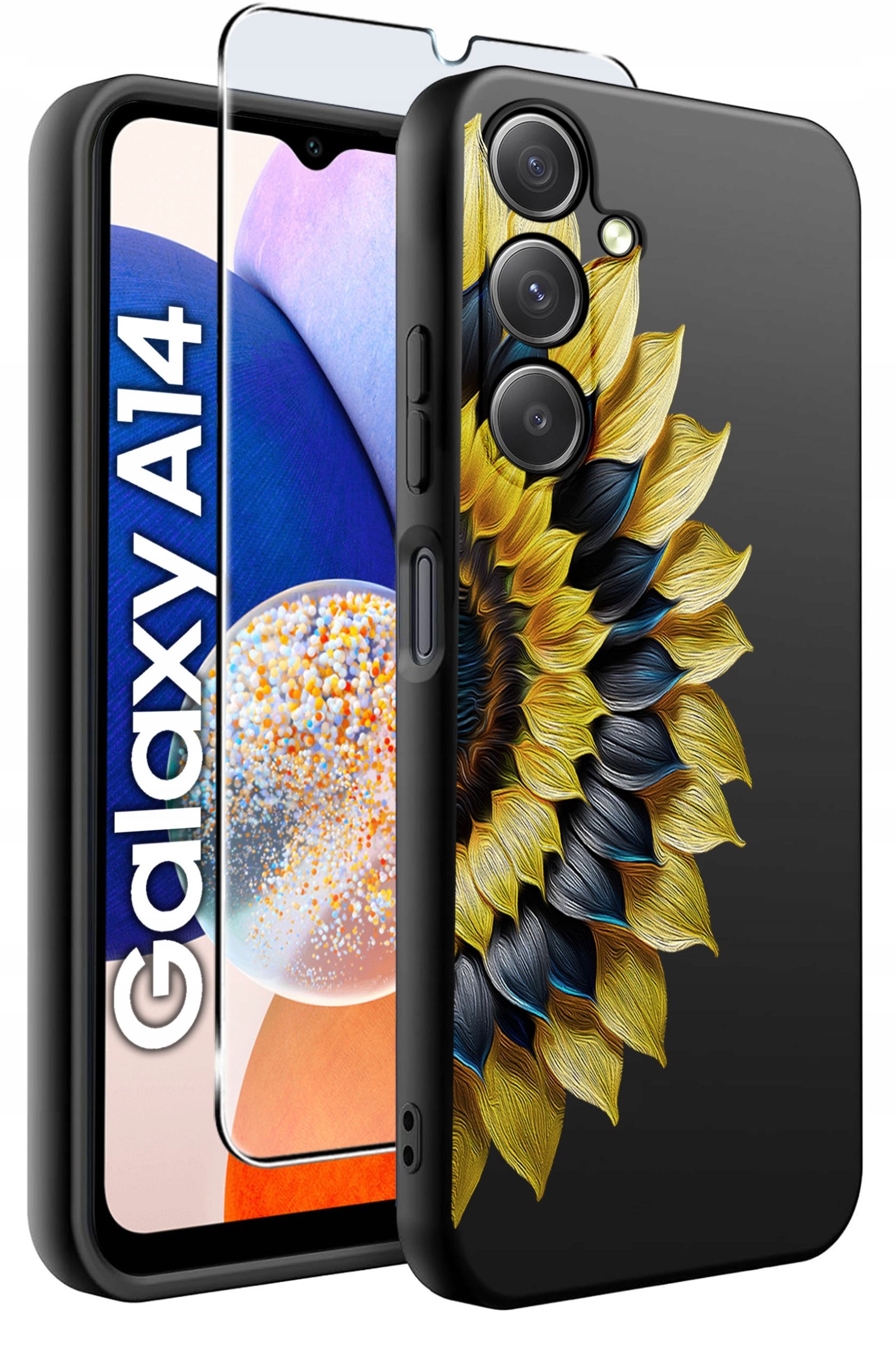 ETUI do Samsung A14 5G WZORY | SILIKONOWE MATT CASE + SZKŁO HARTOWANE 9H