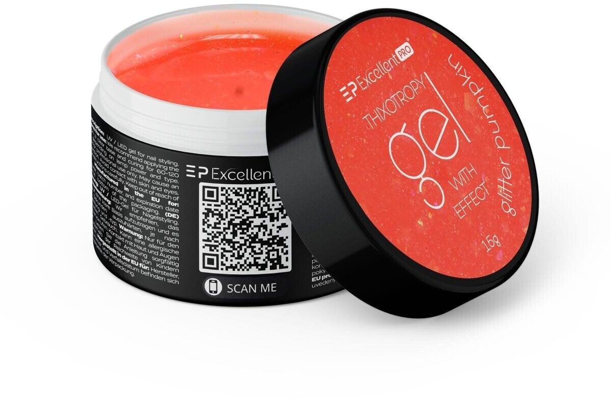 Excellent PRO Thixotropy Gel With Effect żel budujący Glitter Pumpkin 15g