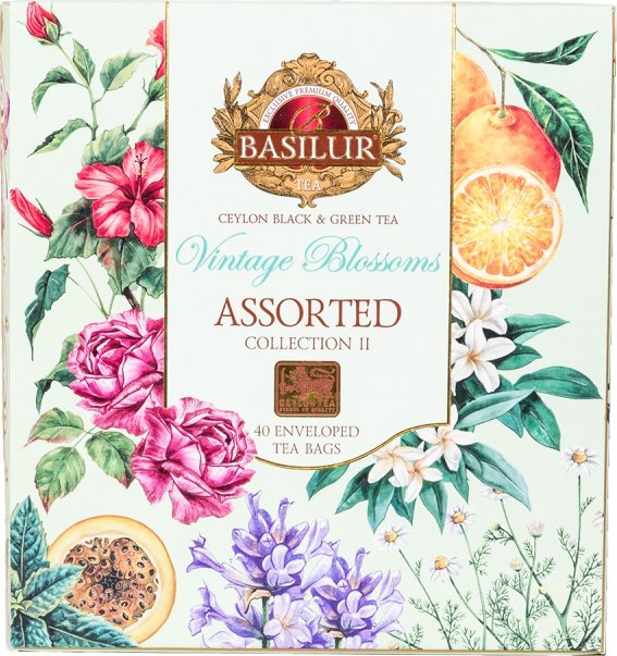 Basilur Basilur VINTAGE BLOSSOMS zestaw herbat 4 SMAKI na PREZENT - 40 szt.