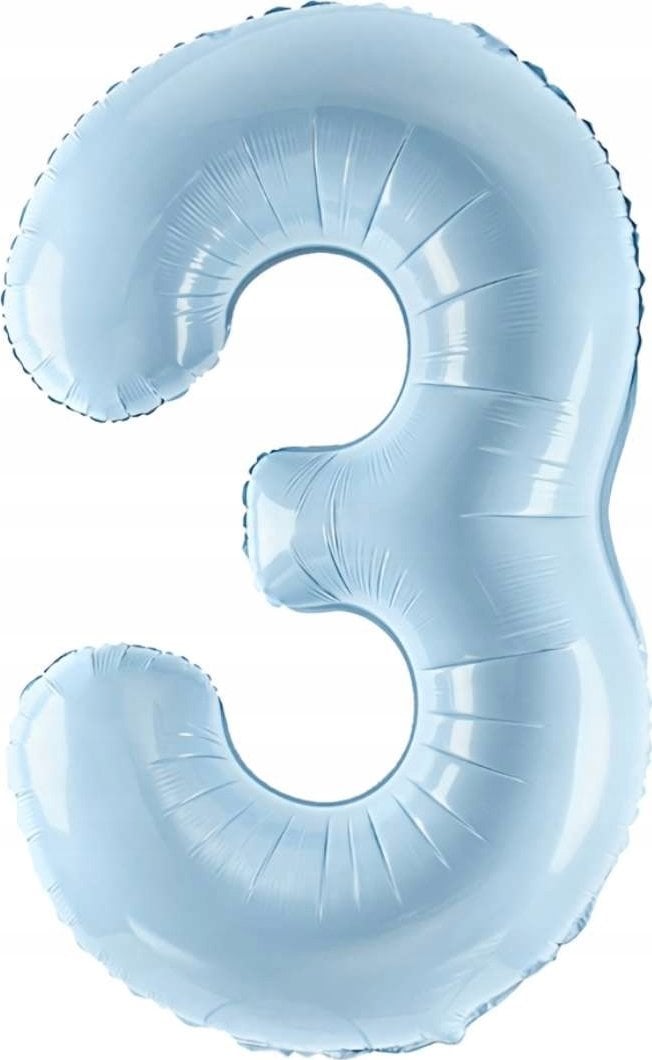 Party Deco Balon foliowy 3 jasny niebieski 72cm