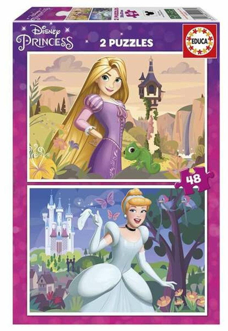 Zestaw 2 Puzzli Disney Princess Cinderella and Rapunzel 48 Części