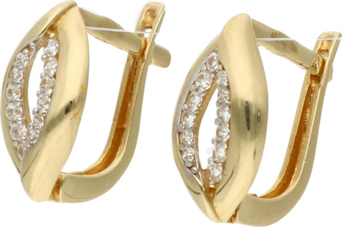 Rosanto Złote kolczyki z cyrkoniami na zapięciu angielskim 585 14k