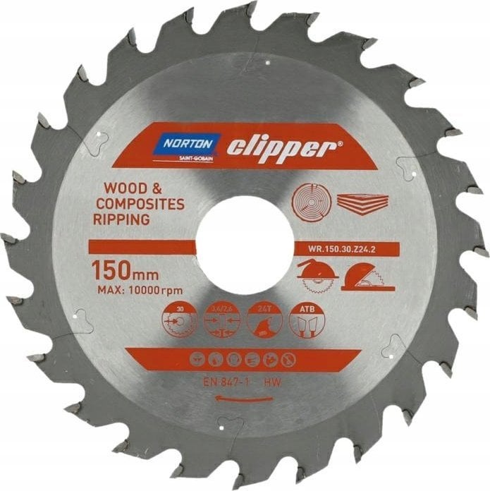 Norton NORTON PIŁA TARCZOWA 150mm x 30mm x 24z DREWNO I KOMPOZYTY ATB (3,6 / 2,6)