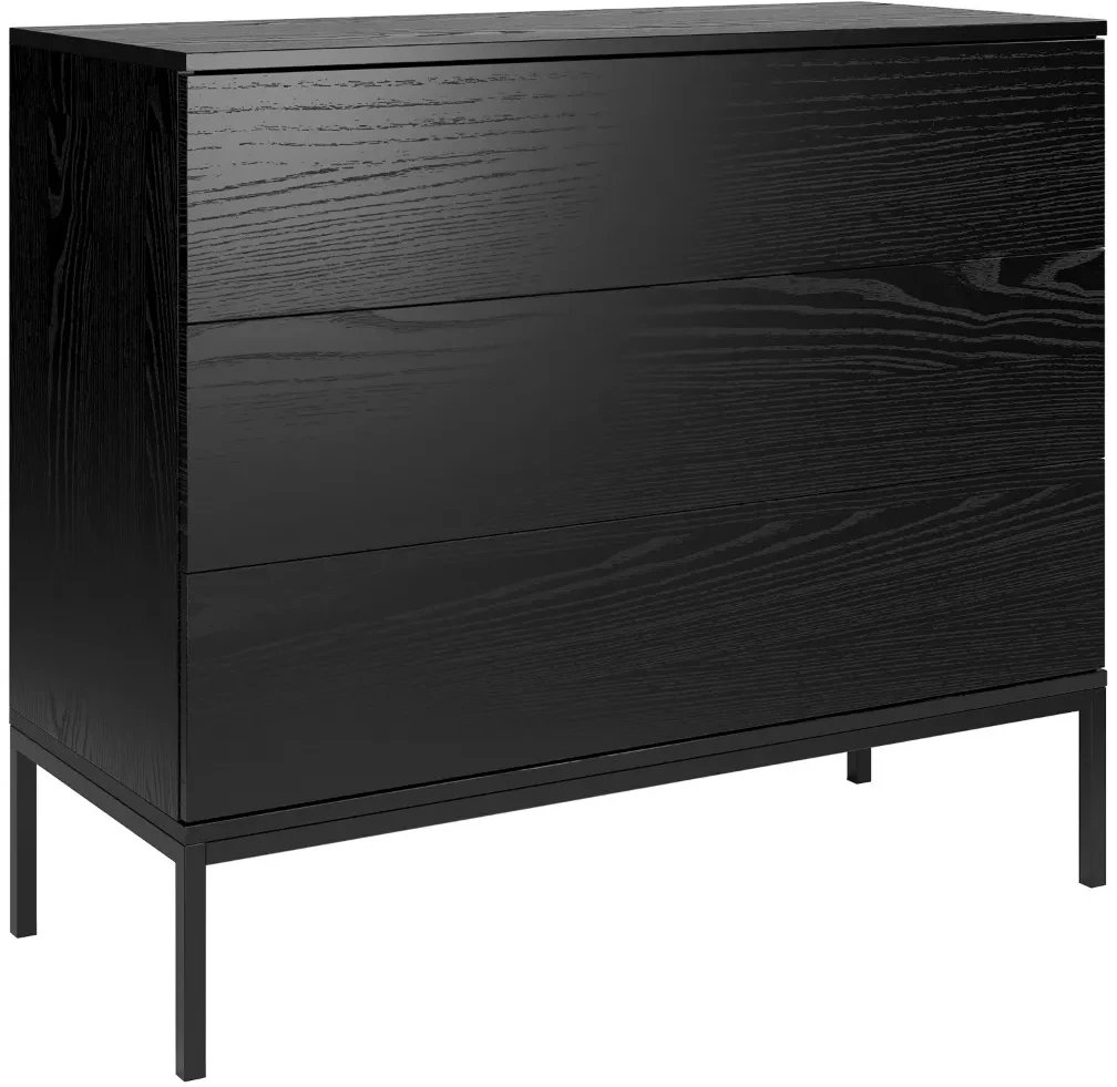 Komoda KRON 3S 100cm czarny dąb MELIMEBLE