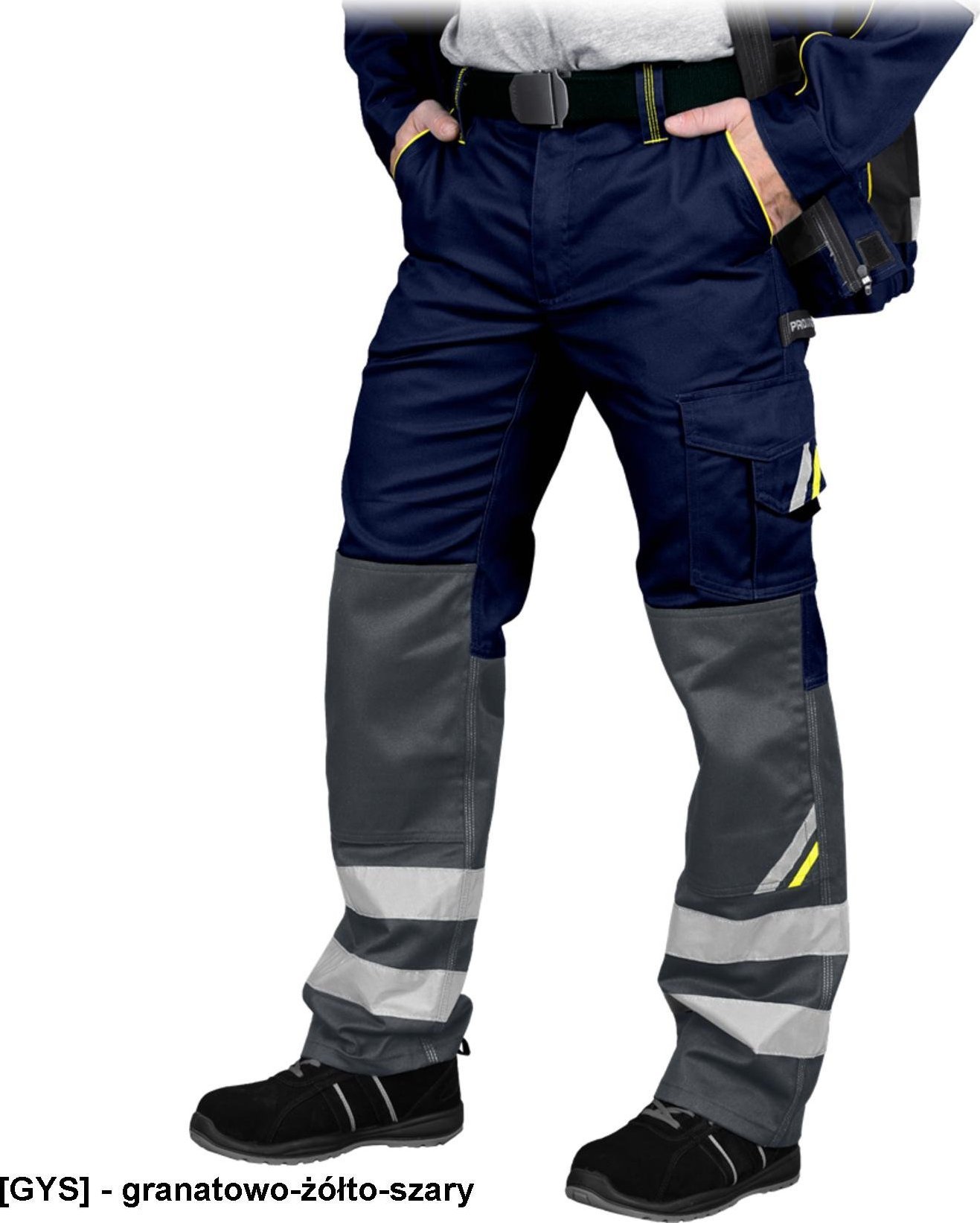 R.E.I.S. PROM-T - Spodnie ochronne do pasa - granatowo-żółto-szary 52