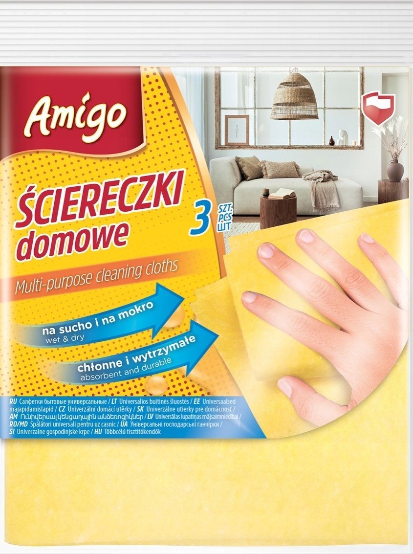 Amigo Ścierka domowa żółta AMIGO 3 szt.
