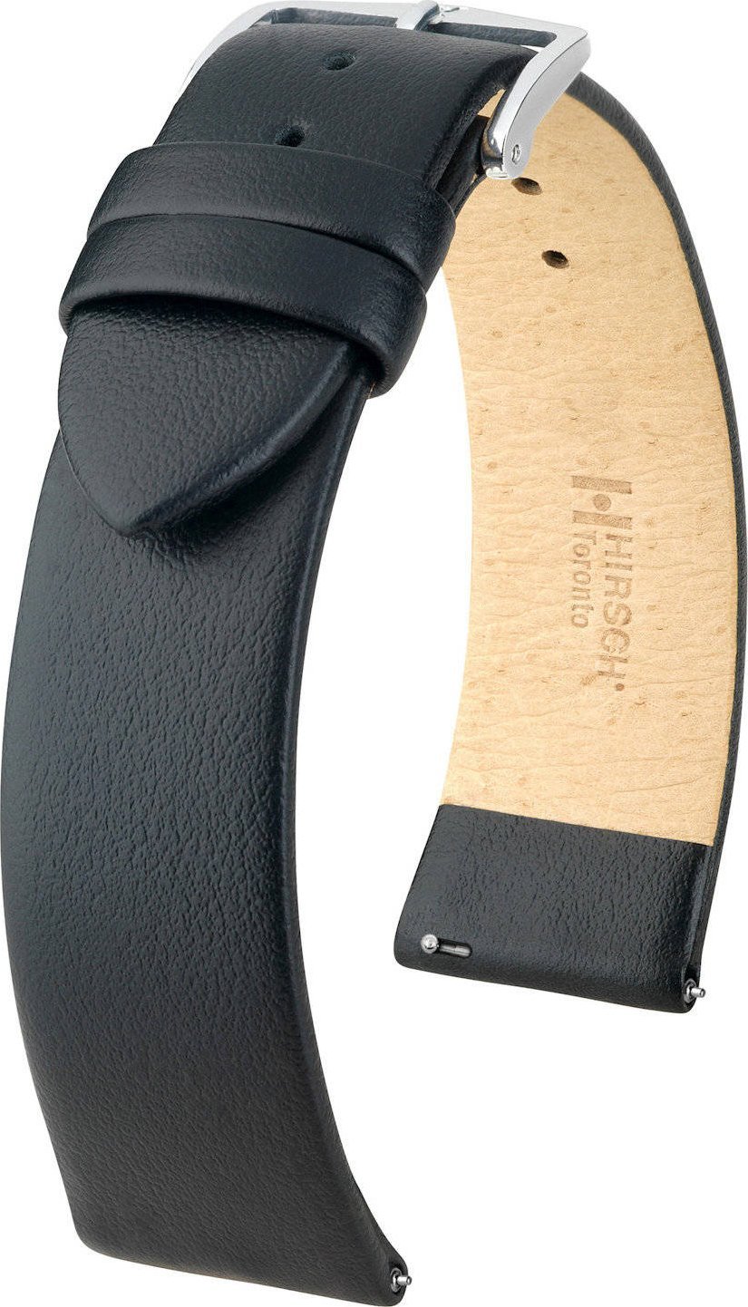 Hirsch Czarny pasek skórzany 24 mm HIRSCH Toronto 03702250-2-24 (XL)