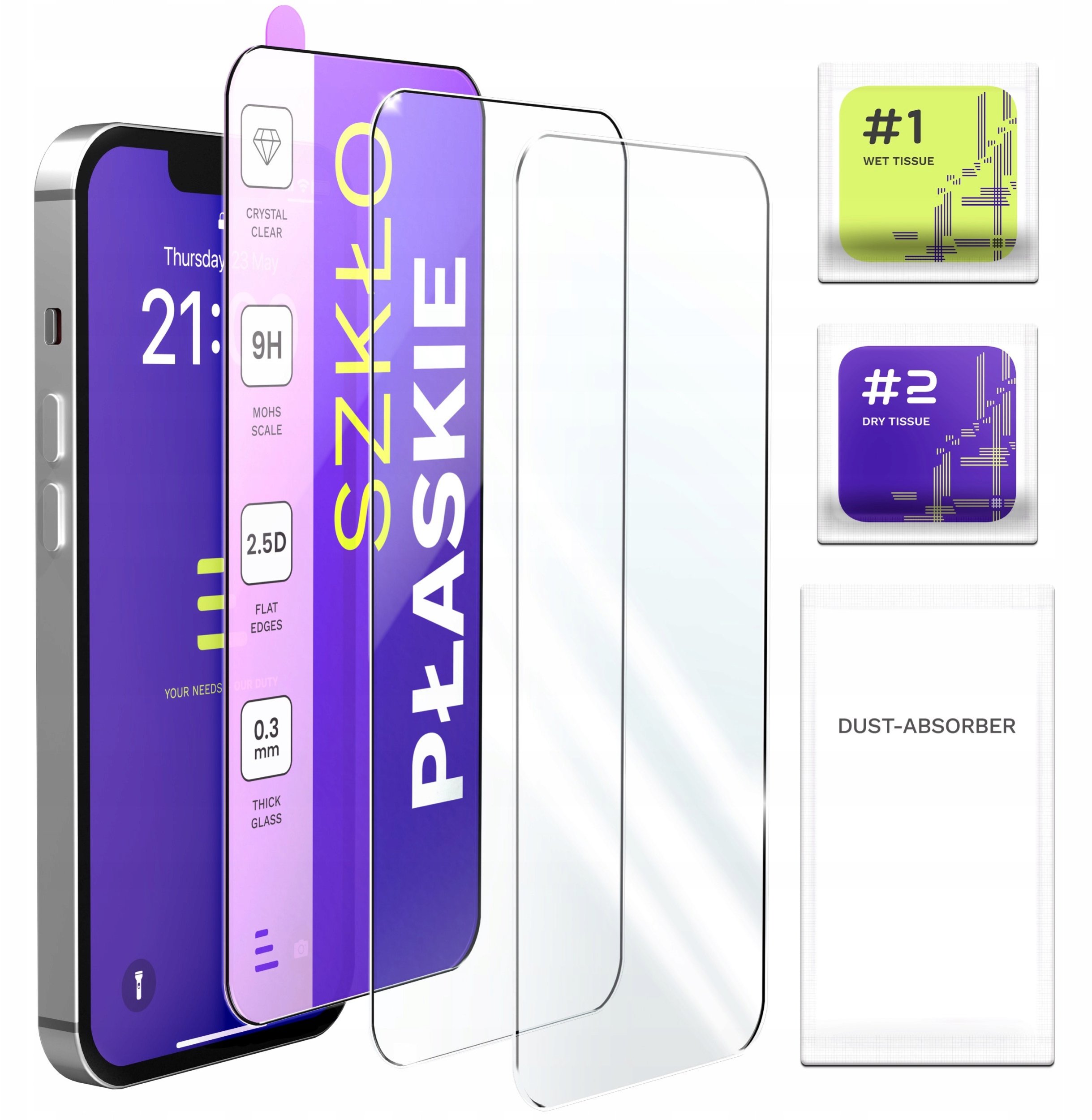 3-PAK Szkło Hartowane Do Huawei P Smart 2019 / 2020 / P30 lite (9H, 2.5D)